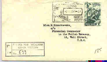 1945 cover mailed from London to New York