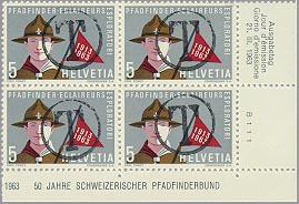 Switzerland 1963 T in circle - Block