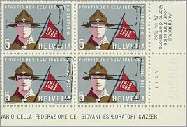 Switzerland 1963 T on side - Block