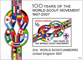 Antigua Barbuda 100 Years of Scouting SS