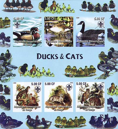 Congo Ducks & Cats Imperf