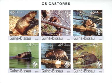 Guinea Bissau Beaver Imperf