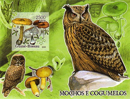 Guinea Bissau Owls & Fungi 2500 SS Imperf