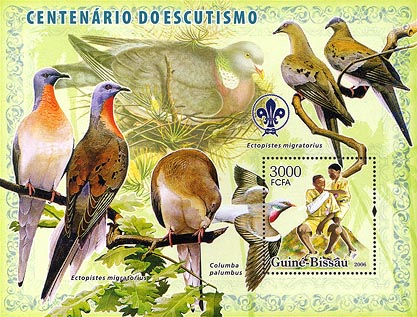 Guinea Bissau 100 Years Pidgeons SS