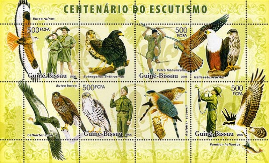 Guinea Bissau 100 Years Raptors