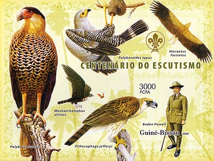 Guinea Bissau 100 Years Raptors SS Imperf