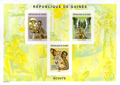 Guinea Republic Fungi Butterfly Lion Imperf