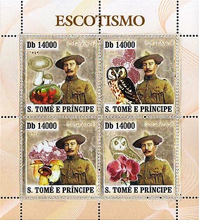St. Thomas & Prince Baden-Powell Gold Foil Sheet
