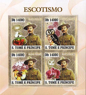 St. Thomas & Prince Baden-Powell Gold Foil Sheet