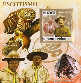 St. Thomas & Prince Baden-Powell Gold Foil SS Imperf