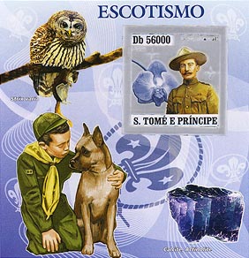 St. Thomas & Prince Baden-Powell Silver Foil SS Imperf