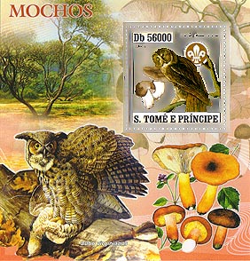 St. Thomas & Prince Owls Gold Foil SS