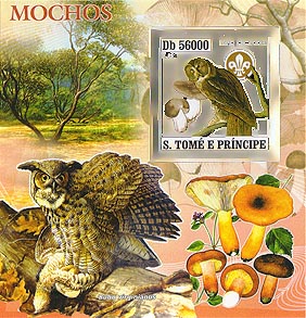 St. Thomas & Prince Owls Gold Foil SS Imperf