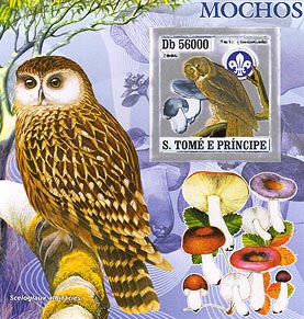 St. Thomas & Prince Owls Silver Foil SS Imperf