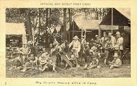 Boy Scouts Making Kites in Camp