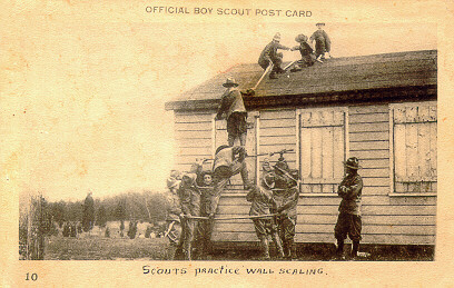 Scouts Practice Wall Scaling