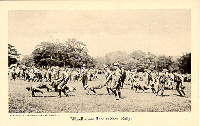 Wheelbarrow Race at Scout Rally