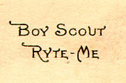 Boy Scout Ryte-Me close up