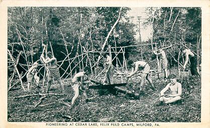 Pioneering at Cedar Lake, Milford, Pennsylvania