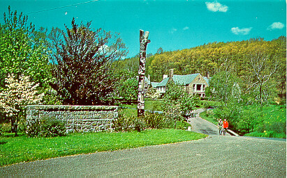 Entrance With Totem Pole - Schiff Scout Reservation