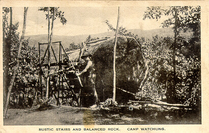 Rustic Stairs and Balanced Rock - Camp Watchung