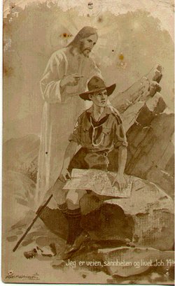 Norway Boy Scout Christmas Postcard