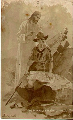 Norway Boy Scout Christmas Postcard